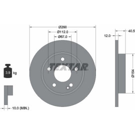 Textar Bremsscheibe 92091203 Textar Bremsscheibe 92091203