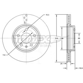 TOMEX brakes Bremsscheibe TX 72-48