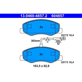 Bremsbelagsatz Opel T. Movano 2.3 Cdti 10 13.0460-4857.2