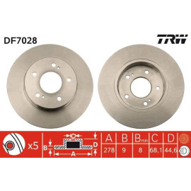 TRW Bremsscheibe Nissan Maxima 95 DF7028 TRW Bremsscheibe Nissan Maxima 95 DF7028