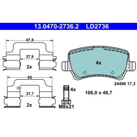 ATE Bremsbelagsatz 13.0470-2736.2 ATE Bremsbelagsatz 13.0470-2736.2