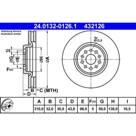 Bremsscheibe Citroen P. C8 2.0-2.2 Hdi 06-14 24.0132-0126.1
