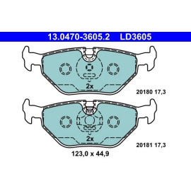 Bremsbelagsatz Bmw T. 3/Z3/Z4 90-09 Keramik 13.0470-3605.2