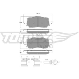 TOMEX brakes Bremsbelagsatz, Scheibenbremse TX 60-47