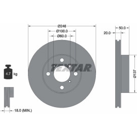 Textar Bremsscheibe 92104500 Textar Bremsscheibe 92104500