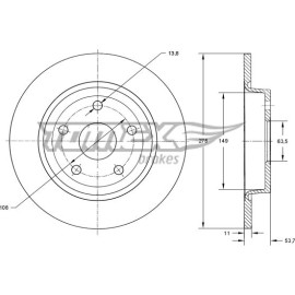 TOMEX brakes Bremsscheibe TX 73-94