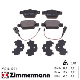 ZIMMERMANN Bremsbeläge 23714.175.1