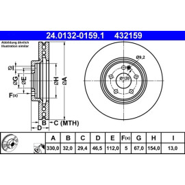 Bremsscheibe Db P. W210/S210 4.2-4.3 96-03 24.0132-0159.1 Bremsscheibe Db P. W210/S210 4.2-4.3 96-03 24.0132-0159.1