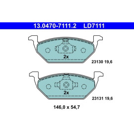 Bremsbelagsatz Skoda P. Citigo/Fabia/Octavia/Rapid/Roomster 99- Keramik 13.0470-7111.2