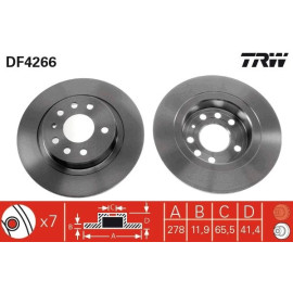 TRW Bremsscheibe Opel Vectra C DF4266 TRW Bremsscheibe Opel Vectra C DF4266