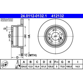 ATE Bremsscheibe BMW Hinterachse 7/8 2.8-5.4 90-01 24.0112-0132.1 ATE Bremsscheibe BMW Hinterachse 7/8 2.8-5.4 90-01 24.0112-0132.1