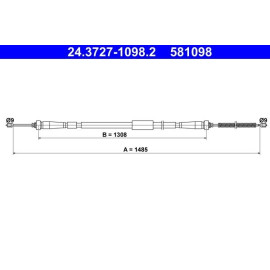 ATE Handbremsseil Seilzug Festellbremse 24.3727-1098.2