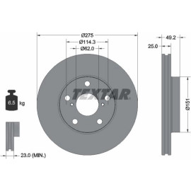 Bremsscheibe Toyota P. Rav4 00 92139703