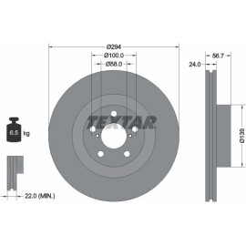 Textar Bremsscheibe 92139500 – 294 mm