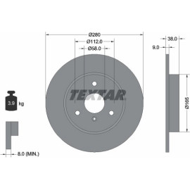 Textar Bremsscheibe 92097603 Textar Bremsscheibe 92097603