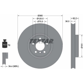 Bremsscheibe Bmw P. X5/X6 08- 365Mm 92161005 Bremsscheibe Bmw P. X5/X6 08- 365Mm 92161005