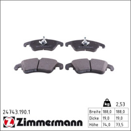 ZIMMERMANN Bremsbeläge 24743.190.1