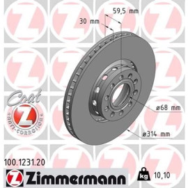 ZIMMERMANN Bremsscheibe 100.1231.20