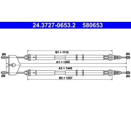 ATE Handbremsseil 24.3727-0653.2 ATE Handbremsseil 24.3727-0653.2