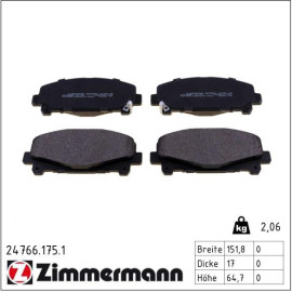 ZIMMERMANN Bremsbeläge 24766.175.1