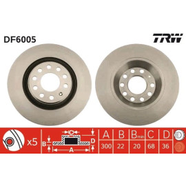 TRW Bremsscheibe VW A4 03-09 DF6005 TRW Bremsscheibe VW A4 03-09 DF6005