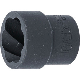 BGS Spiral-Profil-Steckschlüssel-Einsatz / Schraubenausdreher Antrieb Innenvierkant 12,5 mm (1/2 ) SW 22 mm 5268-22