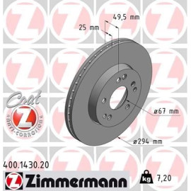 ZIMMERMANN Bremsscheibe 400.1430.20