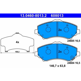 Bremsbelagsatz Jeep P. Cherokee/Wrangler 2.8 Crd/3.6-3.8 07 13.0460-8013.2