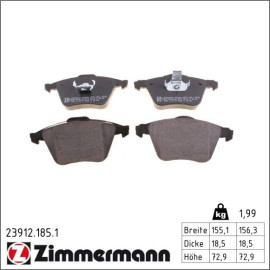 ZIMMERMANN Bremsbeläge 23912.185.1