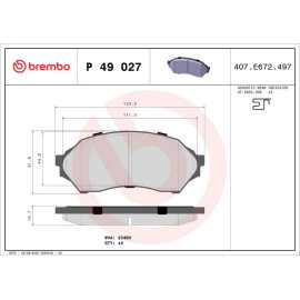 BREMBO Bremsklötze VA P 49 027