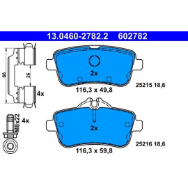 Bremsbelagsatz Db T. W166 2.1-4.7 11 13.0460-2782.2