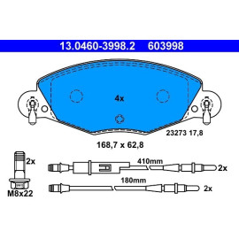 Bremsbelagsatz Citroen P. C5 2,0-2,2 Hdi/3,0 01 13.0460-3998.2