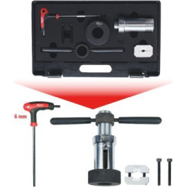 KS TOOLS Werkzeugsatz zur Stoßdämpfermontage, für Stoßdämpfer mit Rückholfeder, 7-teilig 150.9545