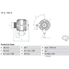 Bosch Automotive Generator 0986084070