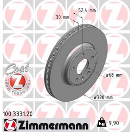 ZIMMERMANN Bremsscheibe 100.3331.20 ZIMMERMANN Bremsscheibe 100.3331.20