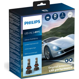 H11 12V 24V PGJ19-2 Ultinon Pro9100 Headlight LED 5800K NO ECE 2 Stück PHILIPS 11362U9100X2