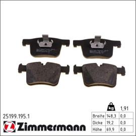 ZIMMERMANN Bremsbeläge 25199.195.1