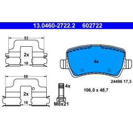 Bremsbelagsatz Ford T. Galaxy/S-Max 06-15 13.0460-2722.2