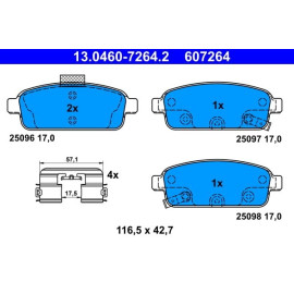 Bremsbelagsatz Opel T. Astra J 09-/Zafira C 11 13.0460-7264.2