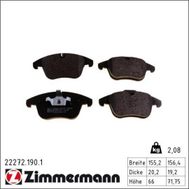ZIMMERMANN Bremsbeläge 22272.190.1