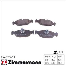 ZIMMERMANN Bremsbeläge 24487.160.1