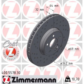 ZIMMERMANN Bremsscheibe 400.5578.30 ZIMMERMANN Bremsscheibe 400.5578.30