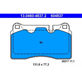 Bremsbelagsatz Land Rover P. Range Rover 2.7-3.6D/4.2-4.4 4X4 05-13 13.0460-4837.2