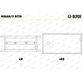 GLYCO Kurbelwellenlager H928/7 STD