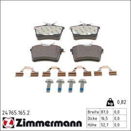 ZIMMERMANN Bremsbeläge 24765.165.2