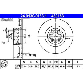 Bremsscheibe Audi P. A6/A8 2.5-4.2Tdi/2.8-6.0 94-10 24.0130-0183.1 Bremsscheibe Audi P. A6/A8 2.5-4.2Tdi/2.8-6.0 94-10 24.0130-0183.1