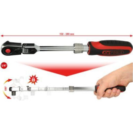 KS TOOLS Kniehebel-Teleskopratsche mit Gelenk 1/4 SlimPOWER, 72 Zähne 914.1420