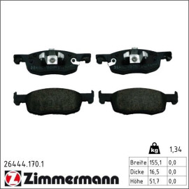 ZIMMERMANN Bremsbelagsatz, Scheibenbremse 26444.170.1