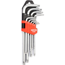 Torx-Stiftschlüsselsatz 9Tlg. T10 - T50 Cr-V YT-0511