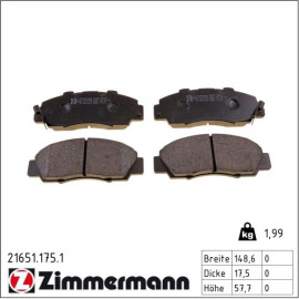 ZIMMERMANN Bremsbeläge 21651.175.1